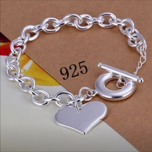 VALENTINE’S DAY GIFT Silver 8” link chain bracelet